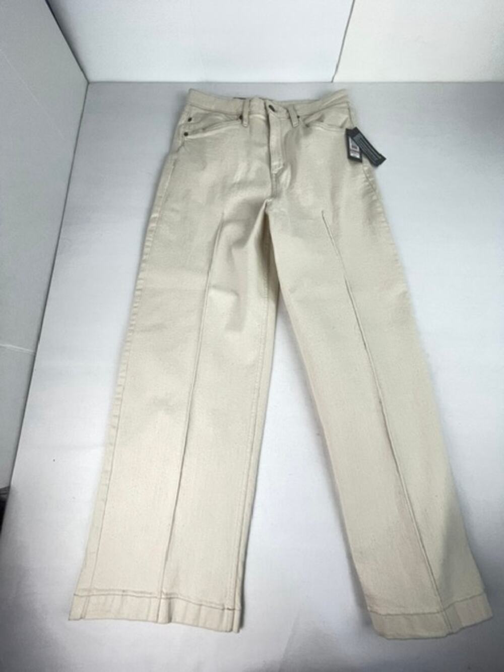 NWT Kenneth Cole Ivory High Rise Wide Leg Jeans 10 New With Tags